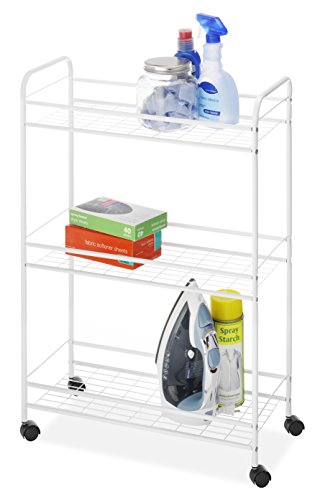 Whitmor Slim Rolling Household Cart - White 30.50 x 9.25 x 20.75 - size: 20.75"L x 9.25"W x 30.5"H