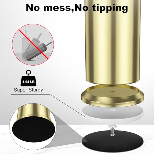 Gold Toilet Brush and Holder，Long Handled Gold Toilet Brush for Bathroom，Stainless Steel Heavy Duty Toilet Bowl Brush,Removable Inner Bowl,Deep Cleaning Dense Bristles Cleaner Brush -Space Saving - color: Gold