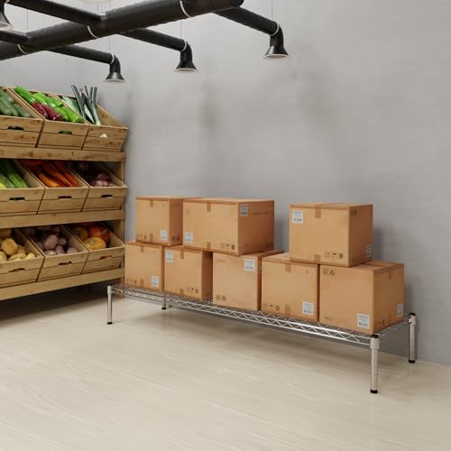 18" Deep x 60" Wide x 8" Height Wire Shelving Kit | 1-Tier | NSF Commercial Storage Rack Unit - size: 18" Deep x 60" Wide