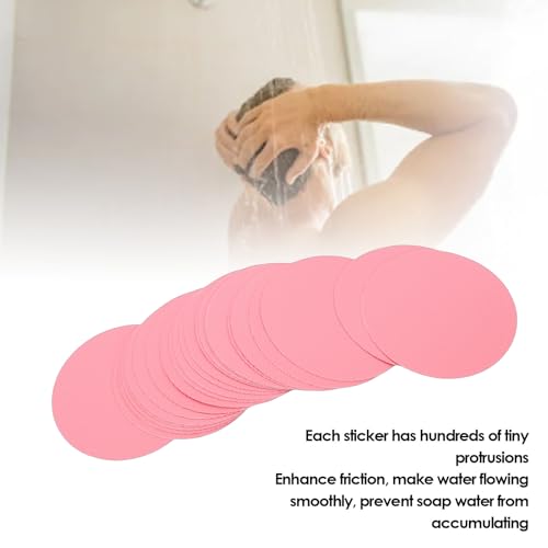 TARSHYRY 24 Pcs Slip Shower Sticker Premium PEVA Non Slip Stickers for Bathtub Shower Stairs with Easy Install Adhesive for Bathroom Boat Clear - color: Pink