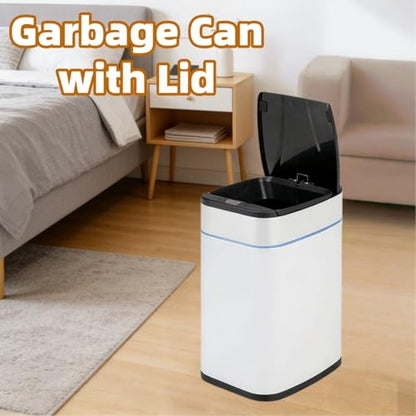 Smart Trash Can, Sensor Opening and Closing (1, Square White) | Automatic Trash Can for Living Room, Bedroom, Kitchen and Bathroom - color: Square White