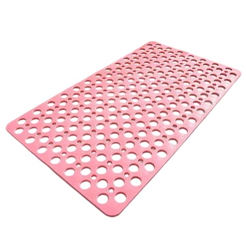 Bath Mat for Tub, 28 X 15 Inches Easy Clean Non Slip Machine Washable Large Bathroom Mat Set with Suction Cups and Drain Holes,Durable Grey Bath Mat for Home,Bathroom,Inside Shower Floor,Bathtub - color: Pink