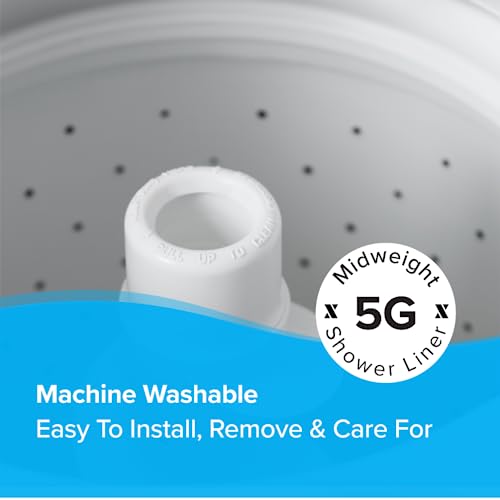 SlipX Solutions Protected Shower Curtain Liner, 5G Thicker Liner, 70"x72", Clear - color: Clear 5g