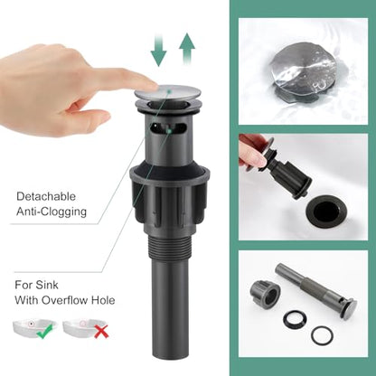 Faustina Gery Bathroom Faucet, 3 Hole, 8 Inch Widespread, 4 Inch Centerset, 2-Handle Stainless Steel - color: Gery, style: Modern Widespread