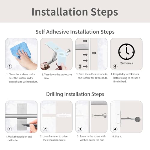 Double Roll Toilet Paper Holder, OBODING, Adhesive or Drilling Stainless Steel Toilet Paper Holder Wall Mount for Bathroom (Silver) - color: Silver