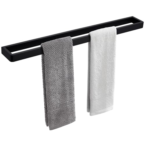 Matte Black 22.8" Bath Towel Bar, Rustproof 304 Stainless Steel | Rust-resistant for Bathroom, Shower, Vanity, Kitchen, Low Profile Towel Holder, Heavy Duty Hang, Stable Drilling Wall Mounted - color: Matte Black