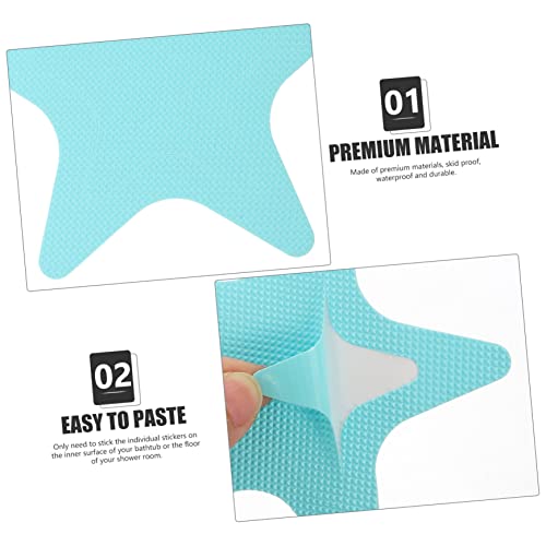 Holibanna 20Pcs Non-Slip Bathroom Stickers Self-Adhesive PEVA Waterproof Shower Room Decals for Bathtubs and Floors Safety Anti-Slip Stickers for Family Use
