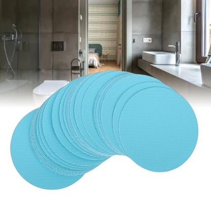 Fabater Anti Slip Shower Stickers, 24 Pcs Round Bathtub Non Slip Stickers for Tub & Shower Floor, Premium PEVA with Strong Adhesive for Pools and Stairs, Easy Apply (Blue) - color: Blue