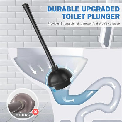 Plunger and Brush Heavy Duty Toilet Plunger Set with Ventilated Holder 2-in-1 Bathroom Cleaning Combo with Modern Caddy Stand - color: A