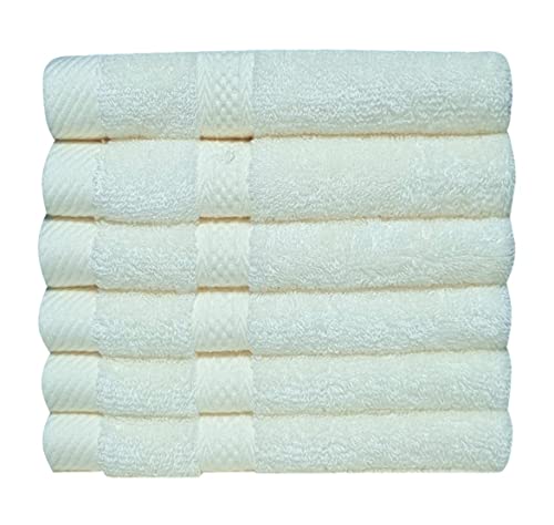 Mother-Earth 6-Pack Bath Washcloths 12"x12" - Soft and Absorbent Face Towels, Quick-Drying Wash Cloths for Sensitive Skin, Premium Quality for Daily Use (Cream) - color: Cream