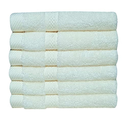 Mother-Earth 6-Pack Bath Washcloths 12"x12" - Soft and Absorbent Face Towels, Quick-Drying Wash Cloths for Sensitive Skin, Premium Quality for Daily Use (Cream) - color: Cream