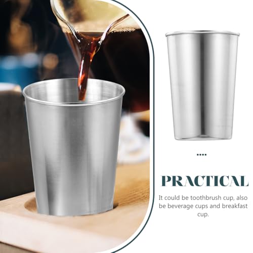 1Pc Stainless Steel Pint Cups Shatterproof Cup Tumblers Stackable Metal Drinking Glasses BPA Free Unbreakable Stackable for Bar Home Restaurant Camping Kids