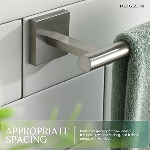 KOKOSIRI Towel Holder Brushed Nickel Bathroom Accessory Hand Towel Bars Wall Mounted Kitchen Cabinet Paper Holder Stainless Steel, B3008BR - color: Brushed Nickel, size: 1 Pack