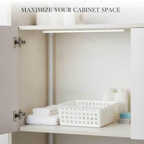 Telescopic Shelf Organizer, Adjustable Stainless Steel Cabinet Divider for Under Sink, Kitchen, Bathroom, and Closet Storage - size: 9.84 x 7.87 x 3.35 in