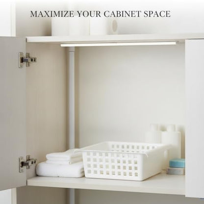 Telescopic Shelf Organizer, Adjustable Stainless Steel Cabinet Divider for Under Sink, Kitchen, Bathroom, and Closet Storage - size: 9.84 x 7.87 x 3.35 in