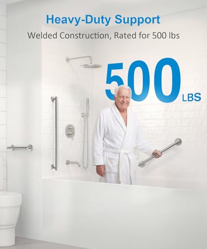 Shower Grab Bar Set, ADA Compliance Brushed Stainless Steel Handicap Grab Bar for Bathtubs and Showers, Modern 3-Pack 18" 24" 36" Shower Safety Bars for Seniors - color: Brushed Nickel