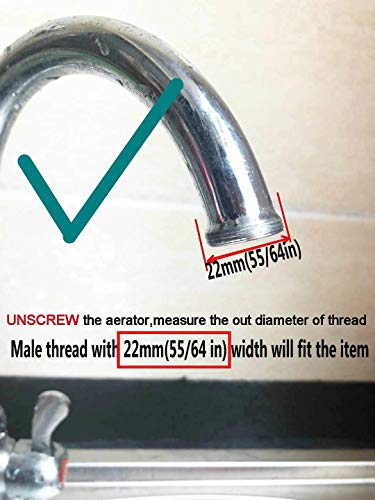DV09 Kitchen and Bathroom Sink Faucet Diverter Valve with Aerator and Male Threaded Adapter for 1/2" Hose Attachment for Water Diversion Brass