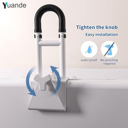 Bathtub Grab Bar,YuanDe 20x6 Inch Adjustable Bathtub Safety Rail | 18"-20" Height & Width Adjustment, Heavy-Duty Tub Handle for Elderly Seniors, Disabled & Injury Recovery - size: Adjustable