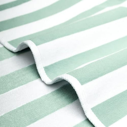 American Soft Linen Cabana Striped Beach Towels, 30x60 inch 4 Piece Oversize Pool Towels, Quick Drying Sand Free Swim Towels, Mint Green - color: Mint