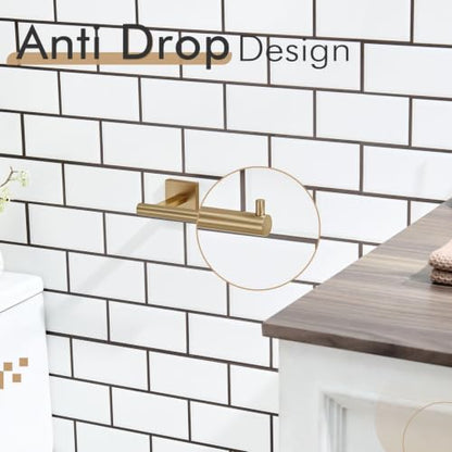 KOKOSIRI Toilet Paper Holder Champagne Bronze Toilet Roll Holder Hold Mega Rolls Kitchen Bathroom Tissue Paper Dispenser Stainless Steel, B2005CPG - color: Champagne Bronze, size: Horizontal