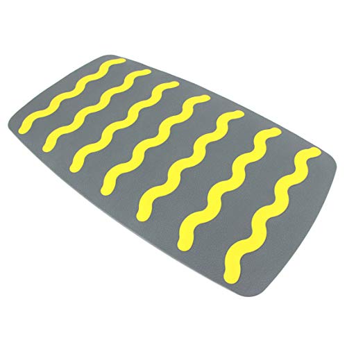SafeLand Patented Non-Slip Bath, Shower, Tub Mat, TPR Material, Eco-Friendly, Non-PVC, Color Combo, Machine Washable, Durable, with Powerful Gripping Suction Cups, Wave-254 (17"x30") - color: Wave Gy