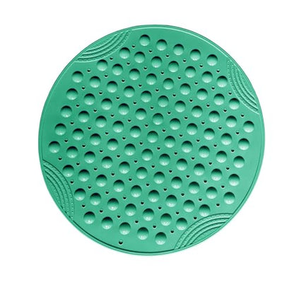Shower Mat Anti-Slip 21.6'' Round Bathtub Mat with Suction Cups Machine Washable Shower Bath Mat - color: Marrs Green