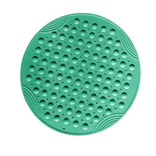 Shower Mat Anti-Slip 21.6'' Round Bathtub Mat with Suction Cups Machine Washable Shower Bath Mat - color: Marrs Green
