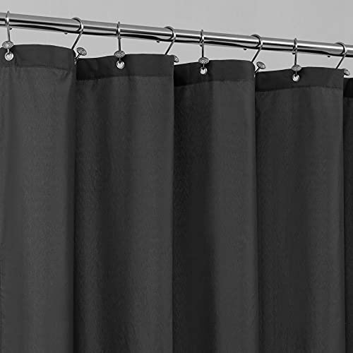 ALYVIA SPRING Stall Fabric Shower Curtain Liner Waterproof - Soft & Lightweight Small Shower Curtain with Magnets for Narrow Stall Size, Machine Washable - 36x72, Black - color: Black, size: 36"W x 72"L (Pack of 1)