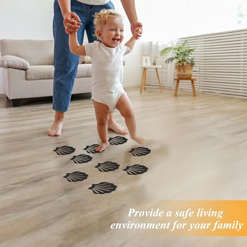 12Pcs Grey Bathtub Stickers Non Slip | Shell Shaped, Safety Shower Treads, Adhesive, For Bathroom Bathtub & Shower Floor - color: Grey