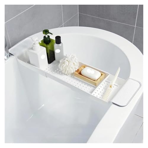 Expandable Bathtub Tray Adjustable Bathtub Storage Shelf Holder For Book Wine Phone Multifunctional Bathroom Tub Rack