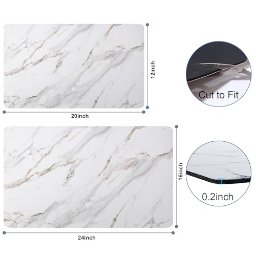 CooRug Marble Pattern Dish Drying Mat, 16" x 24" Brick Marble | Absorbent, Coffee Bar Mat for Kitchen Counter, Non-slip Rubber Backed, Washable and Easy to Clean, Heat Resistant - size: 16" x 24"