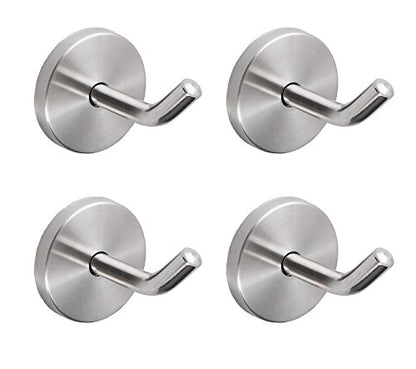 Brushed Stainless Steel Single Heavy Duty Short Nose Screws Wall Mount Hook,Fit for Kitchen,Bedroom,Living Room, Bathroom,Closets and Garage Storage,No Magnetic Mount Function(2", 4 PCS) - size: 2" , 4 PCS