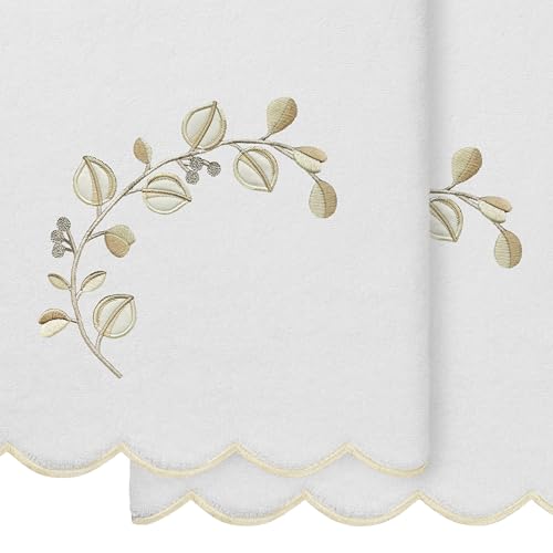Jardin Turkish Cotton Scallop Towel-Beige-2 Pcs Bath Towel - color: Beige, size: 2 Pcs Bath Towel