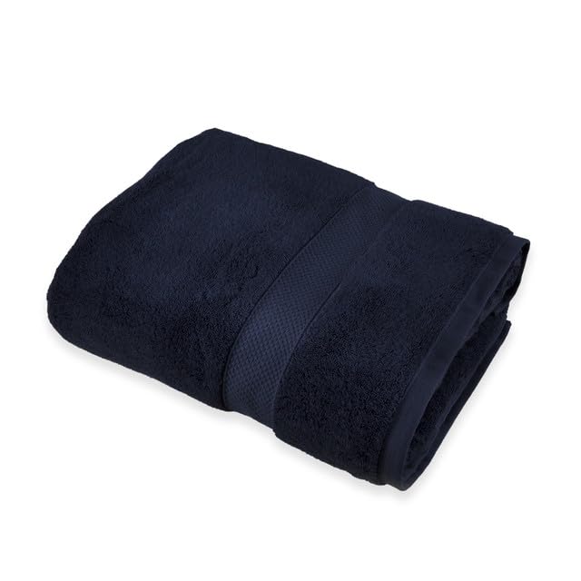 Maisonette Loft Egyptian Cotton Turkish Bath Towels, Soft, Absorbent, Ideal Quick Dry Large Luxury Bath Towel Set for Shower (30" x 58", 4 Pack), Navy Blue - color: Navy, style: Bath Towel Set of 4 - 30 x 58