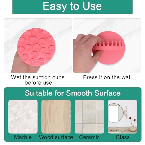 2pcs Shower Hair Catcher Wall, Suction Hair Collector for Shower, Reusable Silicone Grabber Catcher Trap for Drain Bath (Pink) - color: Pink
