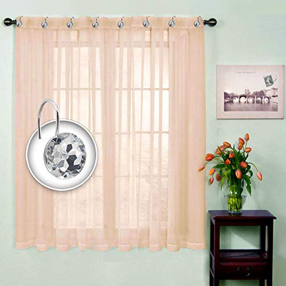 BEAVO Acrylic Fashion Decorative Home Rolling Transparent Shower Curtain Hooks Rhinestones Bathroom Bath Baby Room Bedroom Living Room Decor Set of 12 Rings (Transparent) | Diamond Crystal Decorative Shower Curtain Ring, Stainless Steel Rustproof Shower H