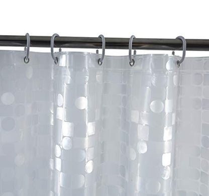 Plastic Clear Shower Curtain Liner 72x75 Inch EVA Waterproof Heavy Duty 8 Gauge Bathroom Shower Curtain Sets with Rustproof Grommets and 3 Strong Weights, 72 x 75 Inch - color: 3d-semi Sheer, size: 72"W x 75"L (Pack of 1)