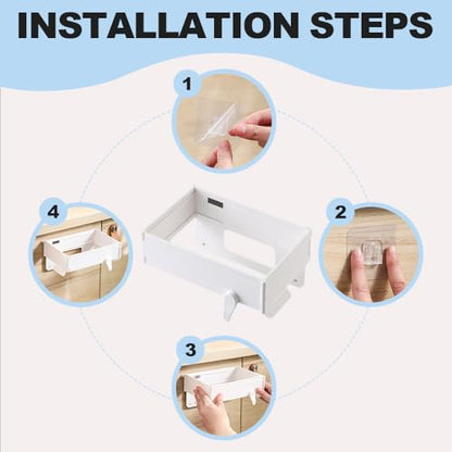 Foldable Trash Bag Holder, Magnetic Portable Trash Bag Holder Easy to Open Close, Space Saving Wall Mounted Foldable Garbage Bag Hanger for Kitchen Toilets Table Sides (White) - color: White