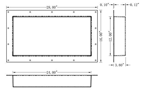 Large Wide Single Shelf Recessed Shower Niche, Ready to Tile, 16" x 28" x 3.75" - size: 16" x 28" Single Shelf