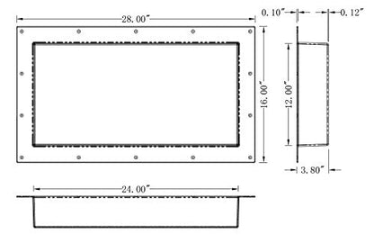 Large Wide Single Shelf Recessed Shower Niche, Ready to Tile, 16" x 28" x 3.75" - size: 16" x 28" Single Shelf