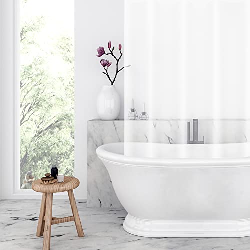 Shower Curtain Liner - Heavy Duty 6 Guage PEVA - Built in 3 Weighted Magnets - 12 Aluminium Grommets (2, Frosted, 72" x 72") - color: Frosted