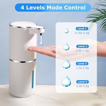 4 Pack Automatic Soap Dispenser,Liquid Soap Dispenser Touchless,12.8oz/380ml USB Rechargeabled Wall Mounted Smart SoapDispenser for Bathroom Kitchen Dish Soap - color: White, size: Liquid x4