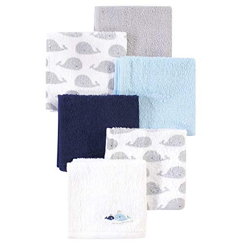 Luvable Friends Unisex Baby Super Soft Cotton Washcloths, Whale, One Size - color: Whale, size: One Size