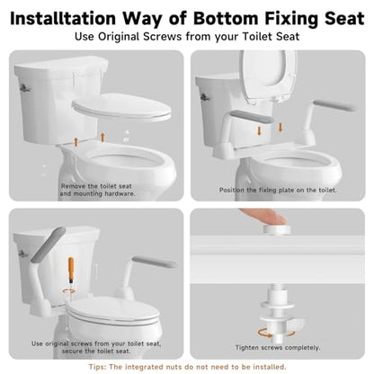 Toilet Safety Rails for Seniors, Super Heavy Duty Handicap Toilet Rails with Foldable Handles, Toilet Safety Frame Rails with Arms for Disabled Pregnant, Toilet Assistance for Elderly