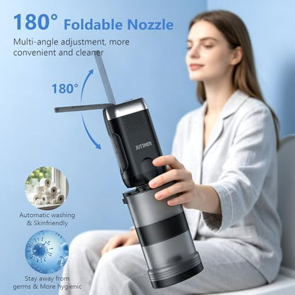 Electric Portable Travel Bidet with 260ml/380ml Tank, Dual Spray | Handheld Peri Bottle for Postpartum Care, Hemorrhoid Relief & Travel, USB Rechargeable Bidet Sprayer for Camping.