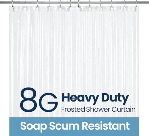 LiBa Shower Curtain PEVA 8G, 72x72 Inch Waterproof Frosted | Non-toxic shower liner, waterproof plastic shower curtain, rust-proof grommets, weighted magnets, bathroom accessories - color: 8g Peva - Frosted, size: 72"W x 72"L (Pack of 1)