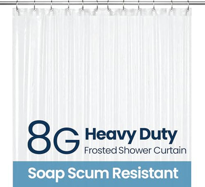LiBa Shower Curtain PEVA 8G, 72x72 Inch Waterproof Frosted | Non-toxic shower liner, waterproof plastic shower curtain, rust-proof grommets, weighted magnets, bathroom accessories - color: 8g Peva - Frosted, size: 72"W x 72"L (Pack of 1)