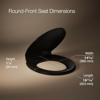 KOHLER 4639-RL-7 Cachet ReadyLatch Round Toilet Seat Soft Close, Black - color: Black, size: Round