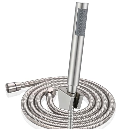 3-Piece Handheld Shower Wand with Long Hose – Brushed Nickel | Complete Shower Head Set with Bracket – Perfect for RV, Dog Bath & Full-Body Rinse. 79" Extra Long Hose. Easy Install. - style: 1 Function
