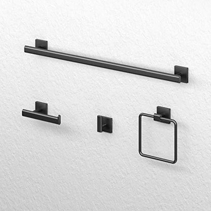 Gatco 4052MX Elevate Bathroom Towel Ring Holder, Matte Black , 6.13" Wide - color: Matte Black, style: Elevate